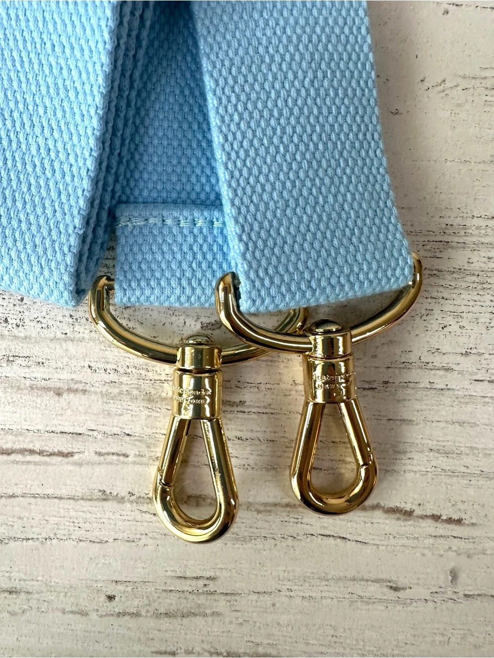 NWOT KATE SPADE Canvas Replacement Strap Light Blue Gold Handbag Tote Bag